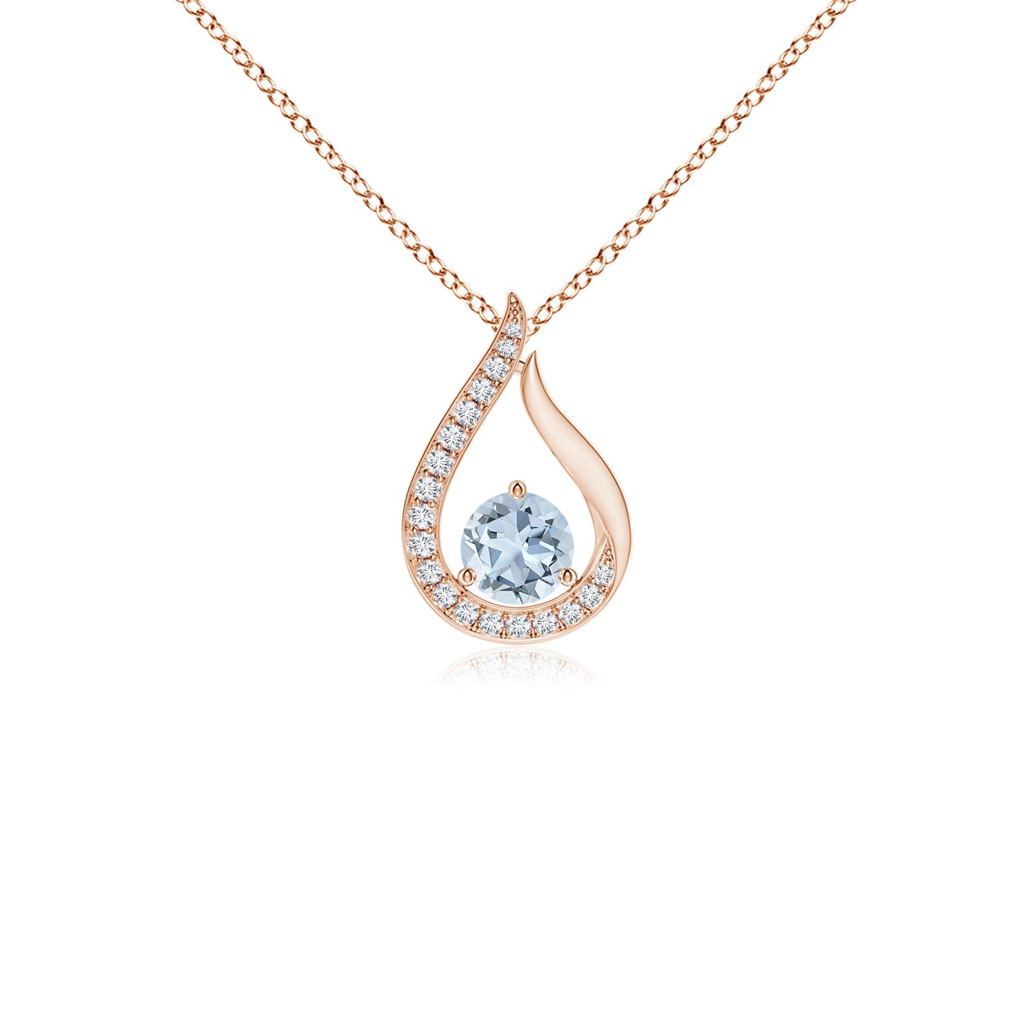 A - Aquamarine / 0.27 CT / 14 KT Rose Gold