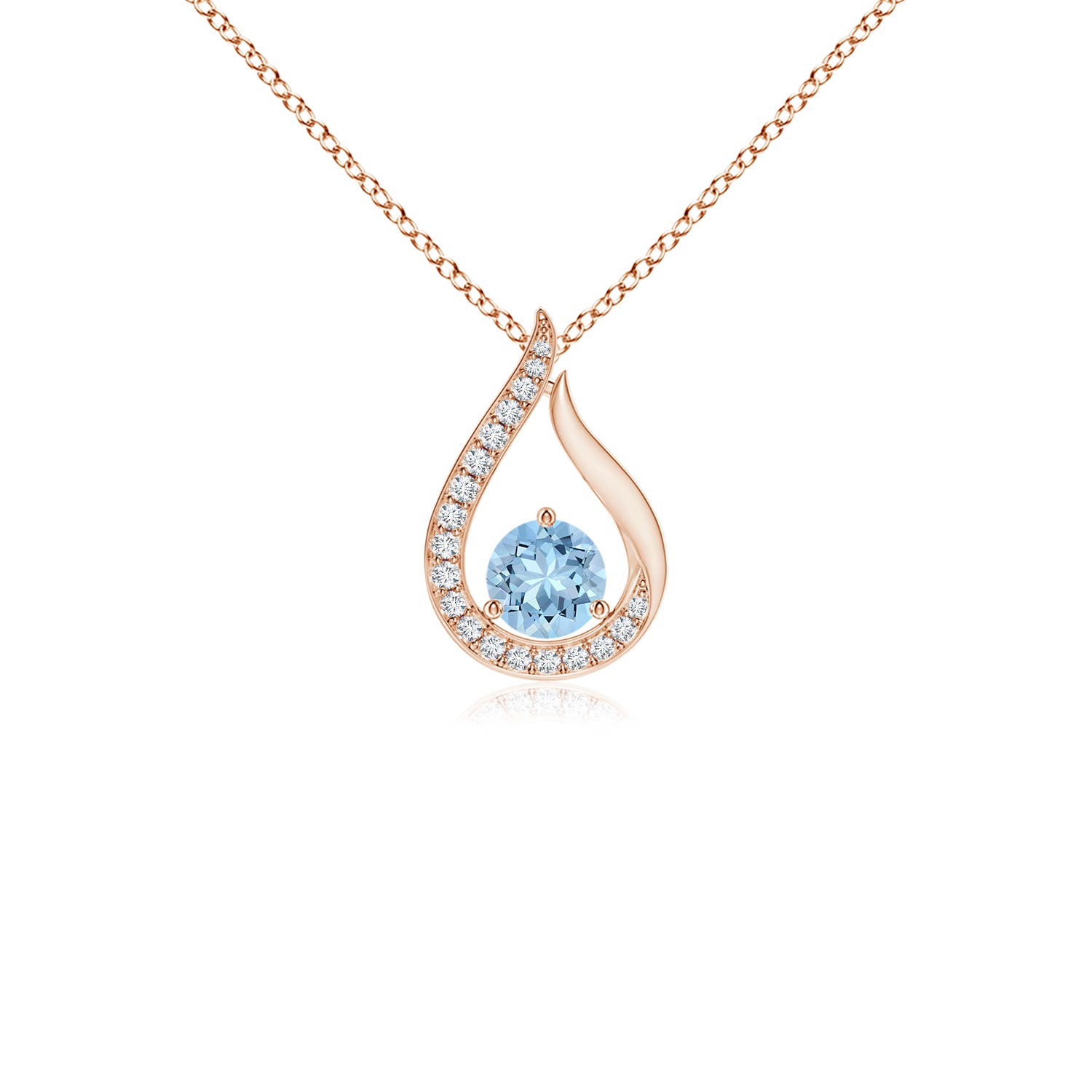 AAA - Aquamarine / 0.27 CT / 14 KT Rose Gold