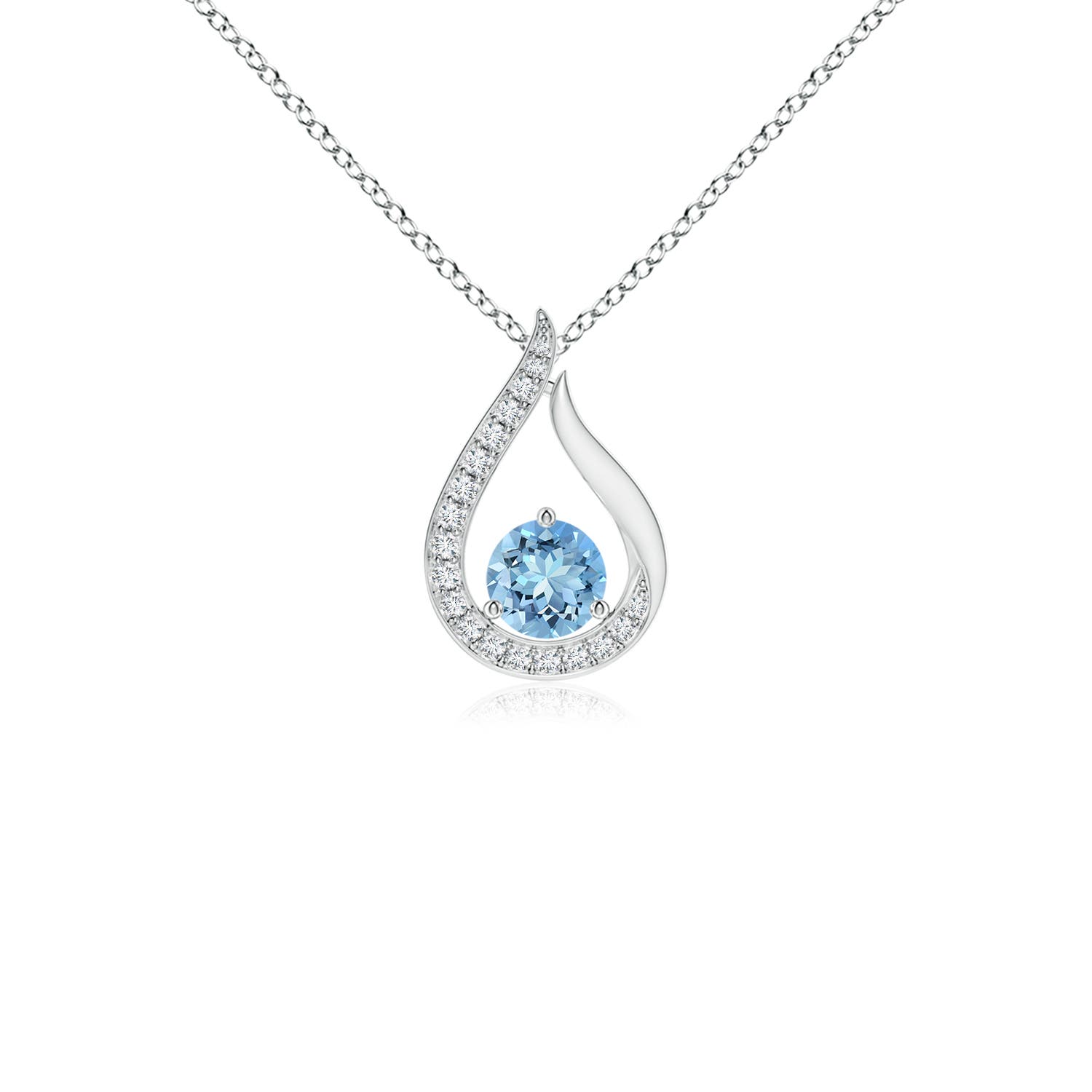 AAAA - Aquamarine / 0.27 CT / 14 KT White Gold