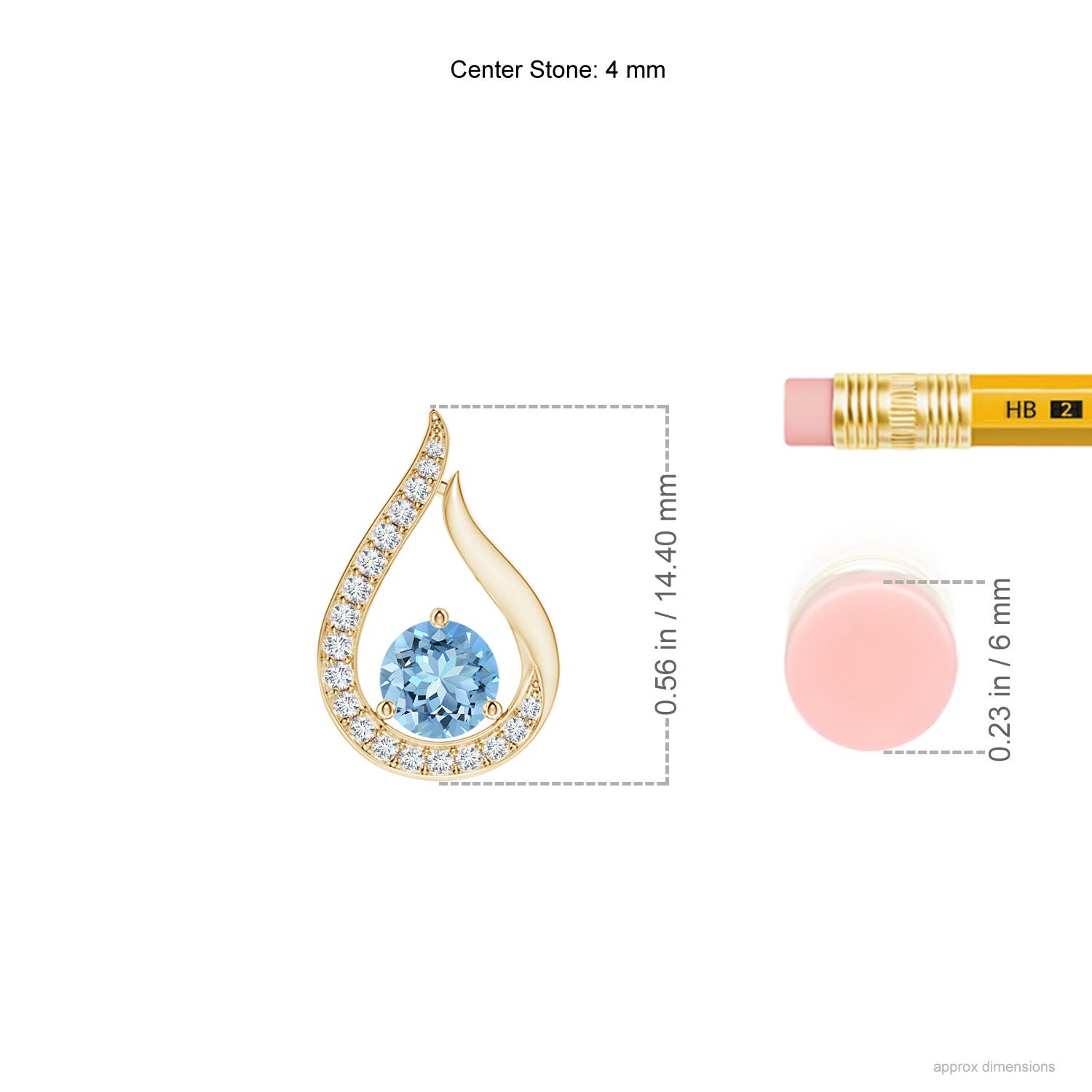 AAAA - Aquamarine / 0.27 CT / 14 KT Yellow Gold