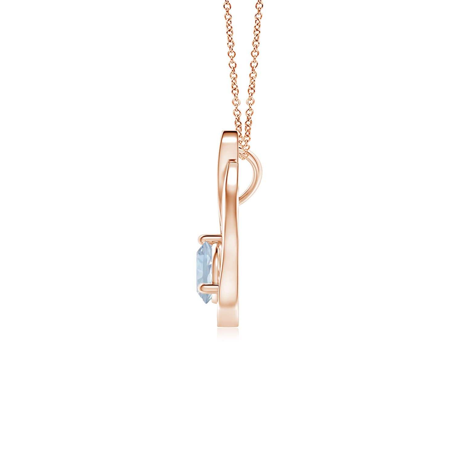 A - Aquamarine / 0.52 CT / 14 KT Rose Gold