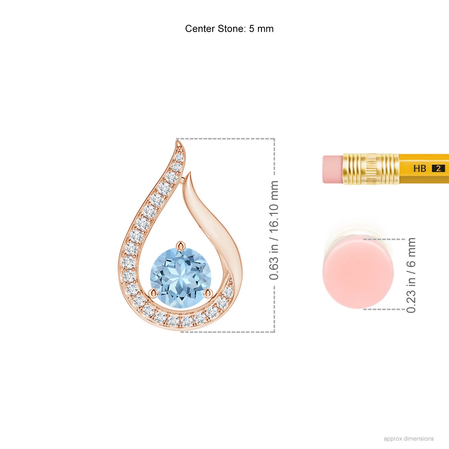 AAA - Aquamarine / 0.52 CT / 14 KT Rose Gold