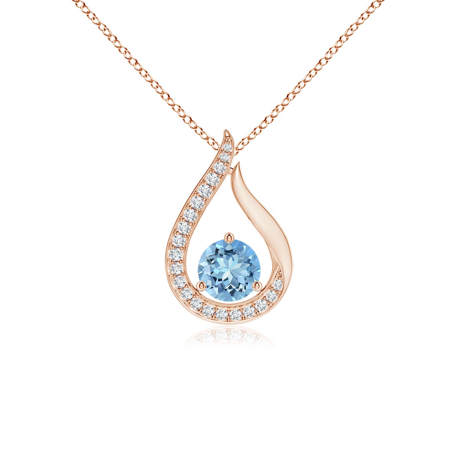 AAAA - Aquamarine / 0.52 CT / 14 KT Rose Gold