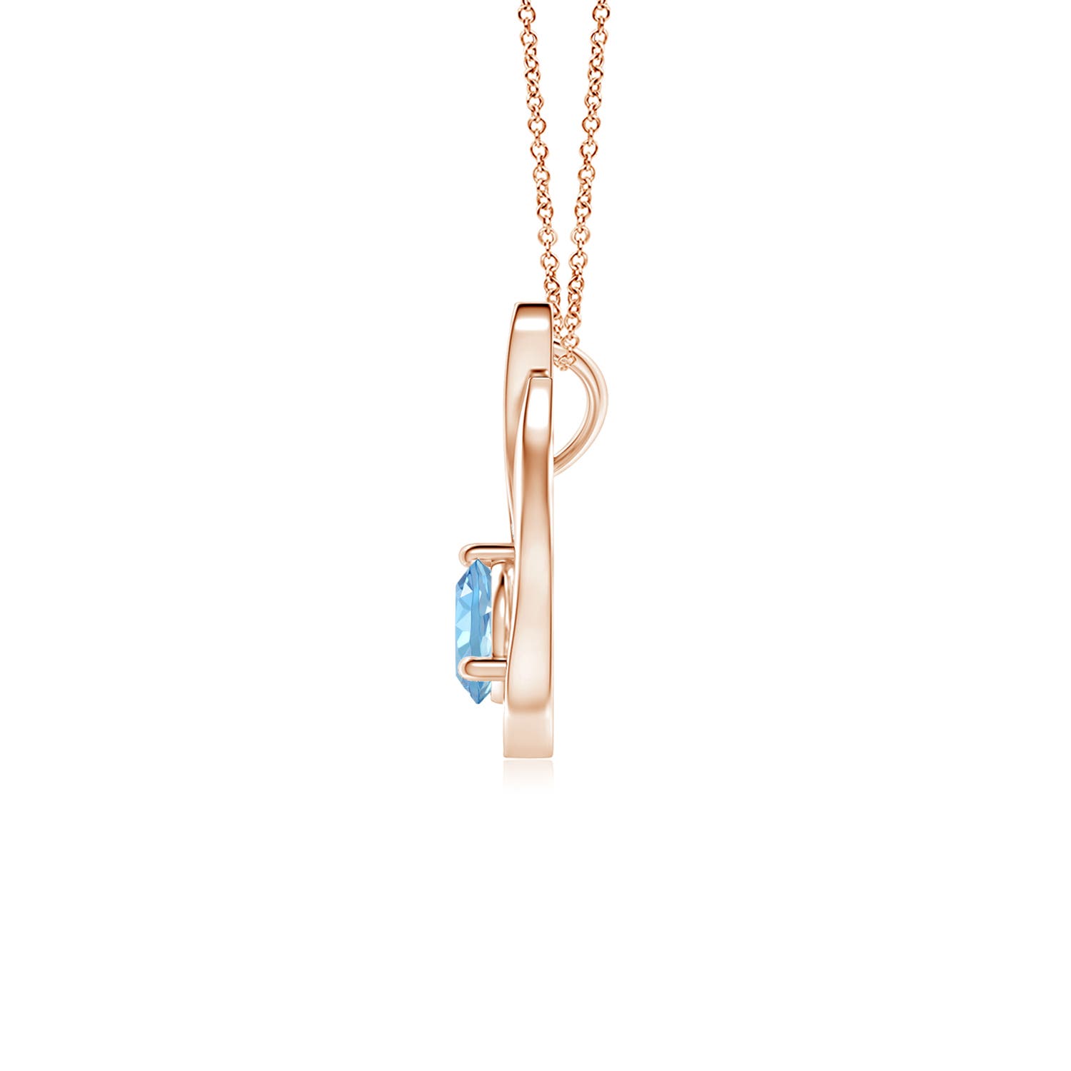 AAAA - Aquamarine / 0.52 CT / 14 KT Rose Gold