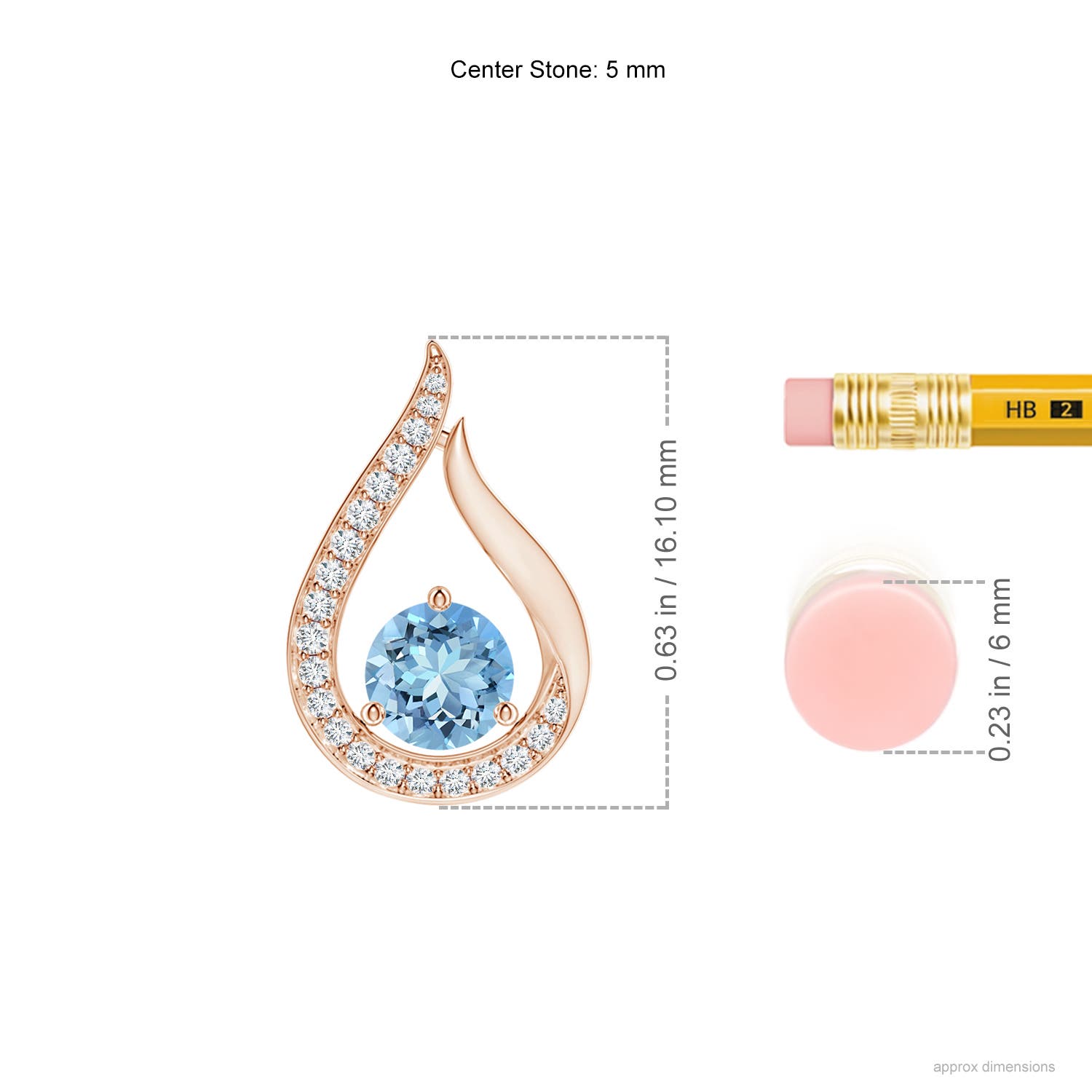 AAAA - Aquamarine / 0.52 CT / 14 KT Rose Gold