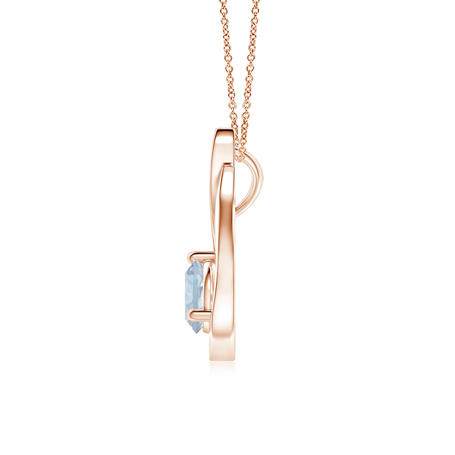 A - Aquamarine / 0.88 CT / 14 KT Rose Gold