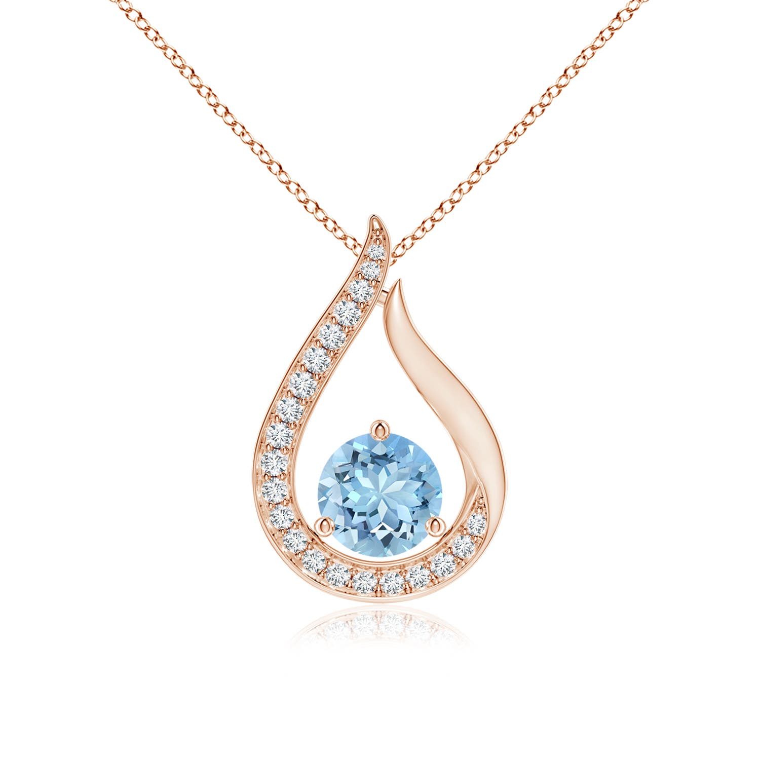 AAAA - Aquamarine / 0.88 CT / 14 KT Rose Gold