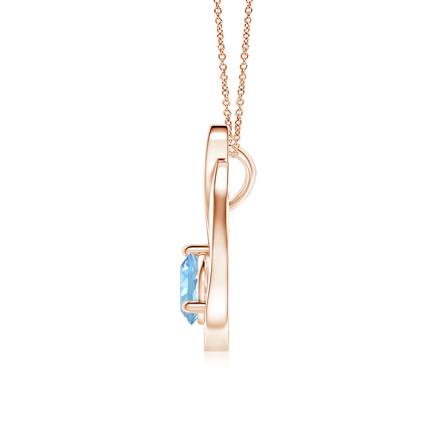 AAAA - Aquamarine / 0.88 CT / 14 KT Rose Gold