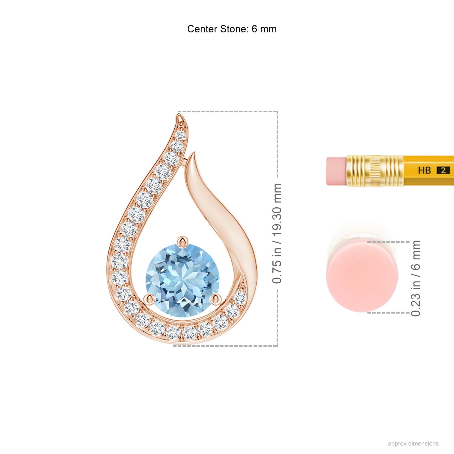 AAAA - Aquamarine / 0.88 CT / 14 KT Rose Gold