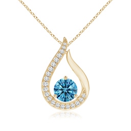 Fashion Yellow Gold Blue Diamond Necklaces & Pendants
