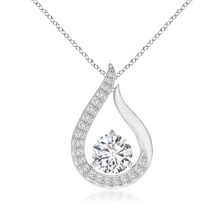 6.1mm HSI2 Floating Diamond Tulip Pendant in White Gold 