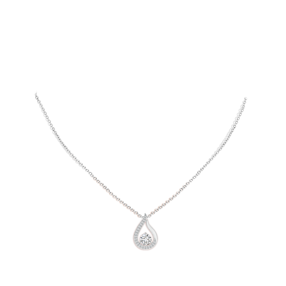6.1mm HSI2 Floating Diamond Tulip Pendant in White Gold pen