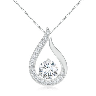 7mm GVS2 Floating Diamond Tulip Pendant in P950 Platinum