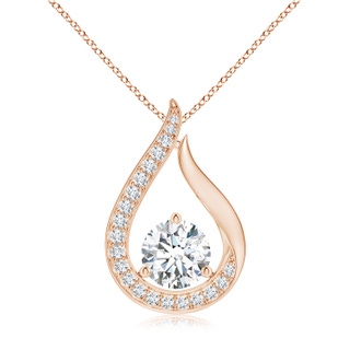 7mm GVS2 Floating Diamond Tulip Pendant in Rose Gold