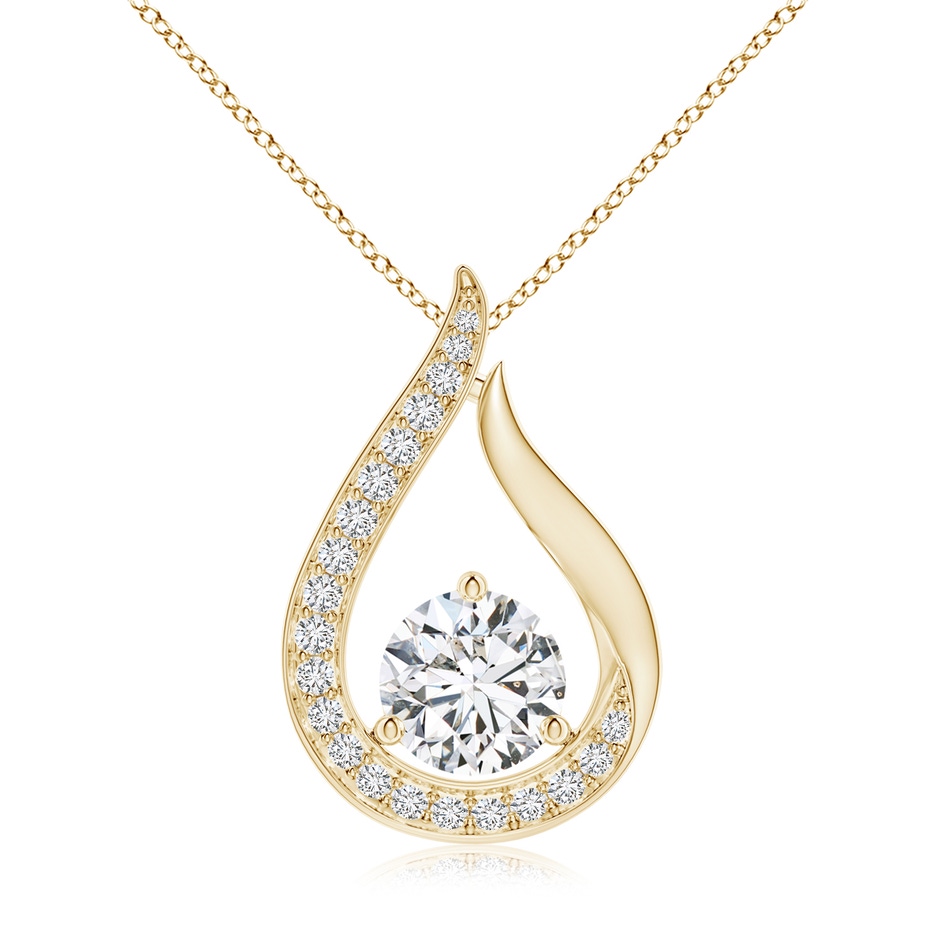 7mm HSI2 Floating Diamond Tulip Pendant in Yellow Gold 