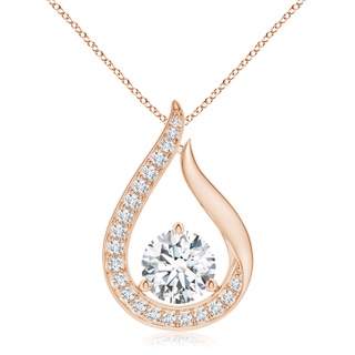 8mm GVS2 Floating Diamond Tulip Pendant in Rose Gold