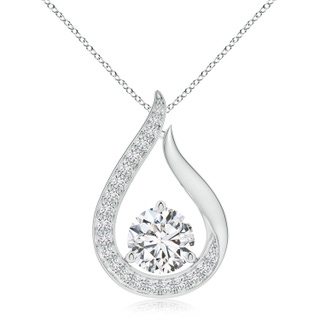 8mm HSI2 Floating Diamond Tulip Pendant in P950 Platinum