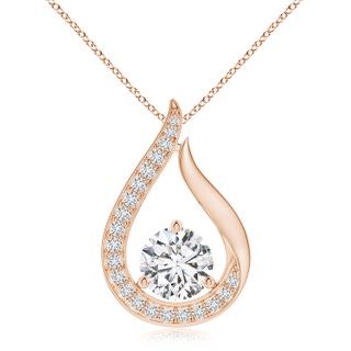 8mm HSI2 Floating Diamond Tulip Pendant in Rose Gold