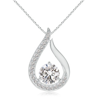 8mm IJI1I2 Floating Diamond Tulip Pendant in P950 Platinum