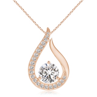 8mm IJI1I2 Floating Diamond Tulip Pendant in Rose Gold