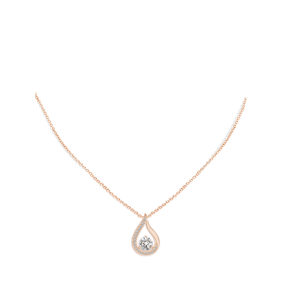 8mm IJI1I2 Floating Diamond Tulip Pendant in Rose Gold pen