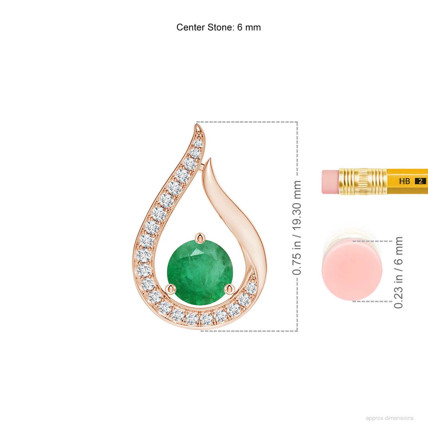 A - Emerald / 0.91 CT / 14 KT Rose Gold