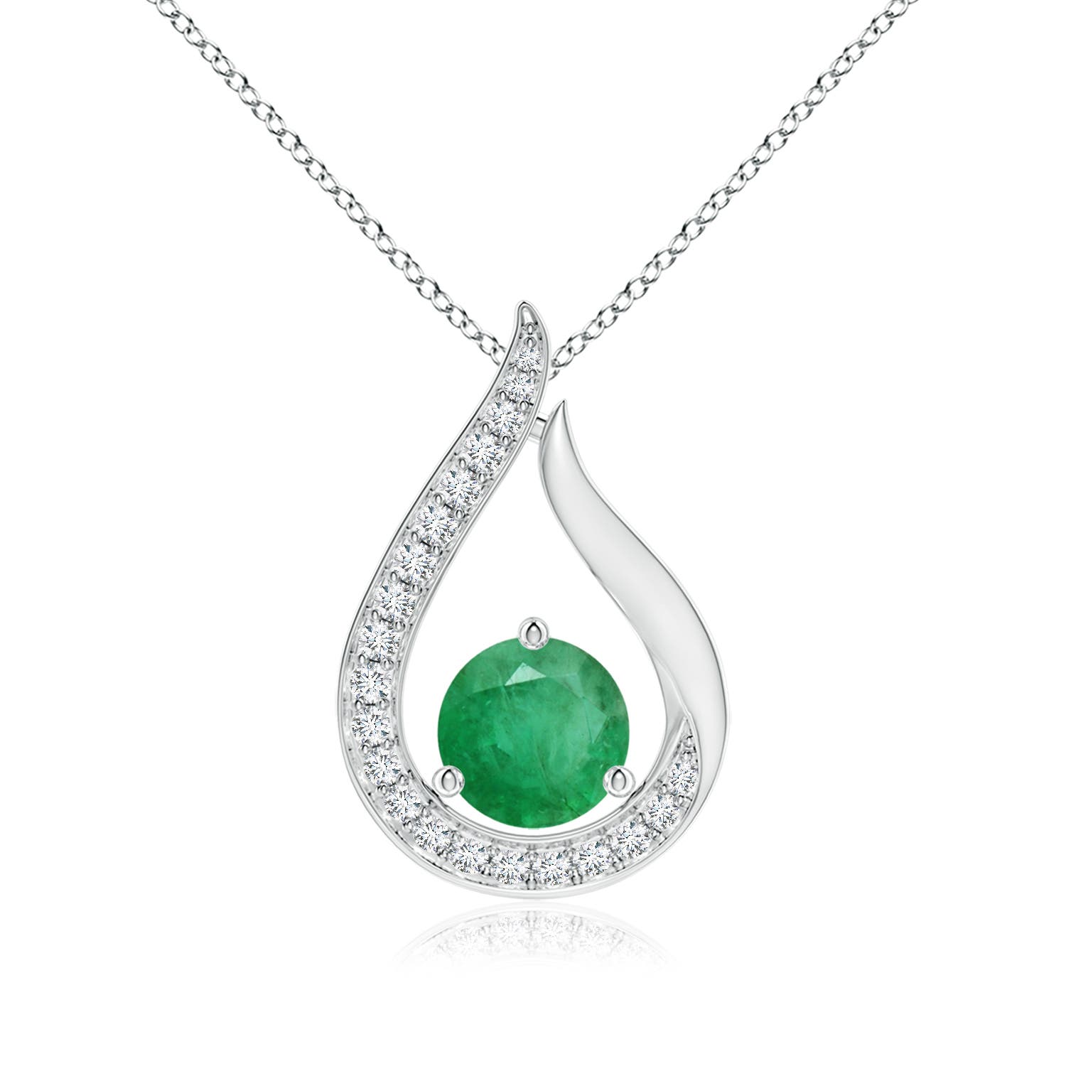 A - Emerald / 0.91 CT / 14 KT White Gold