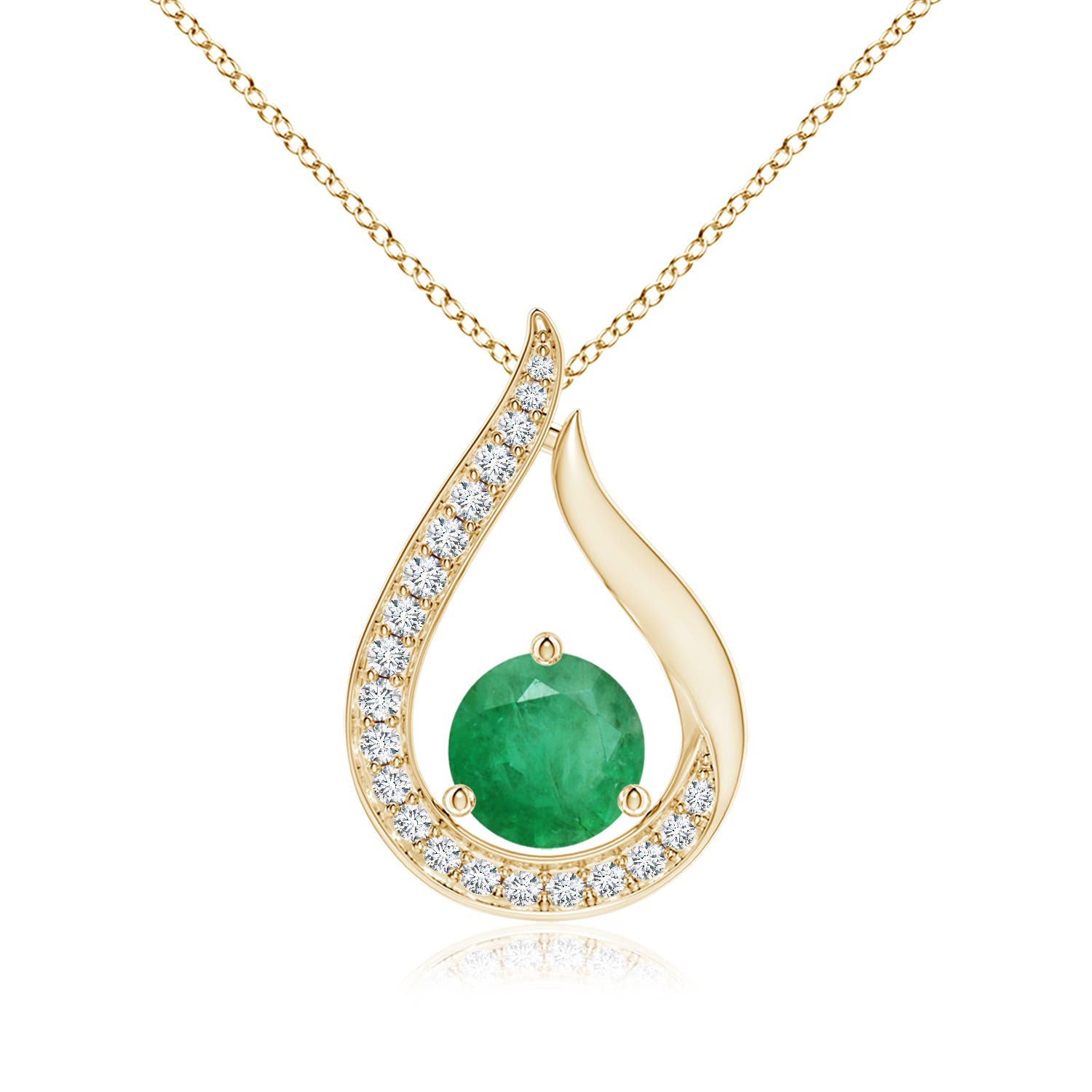 A - Emerald / 0.91 CT / 14 KT Yellow Gold