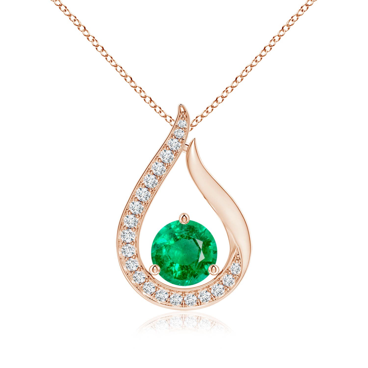 AAA - Emerald / 0.91 CT / 14 KT Rose Gold