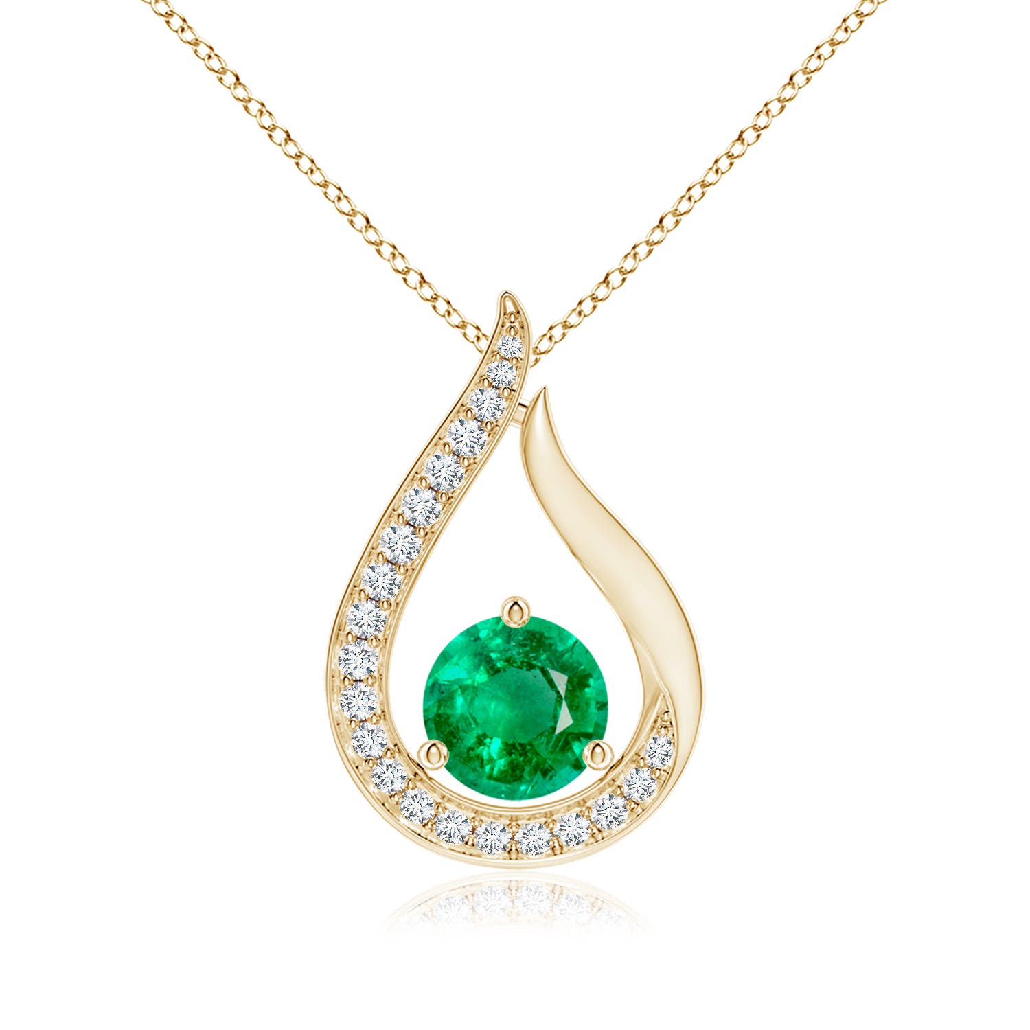 AAA - Emerald / 0.91 CT / 14 KT Yellow Gold