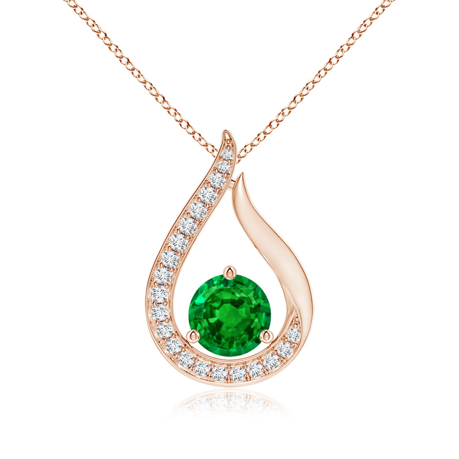 AAAA - Emerald / 0.91 CT / 14 KT Rose Gold