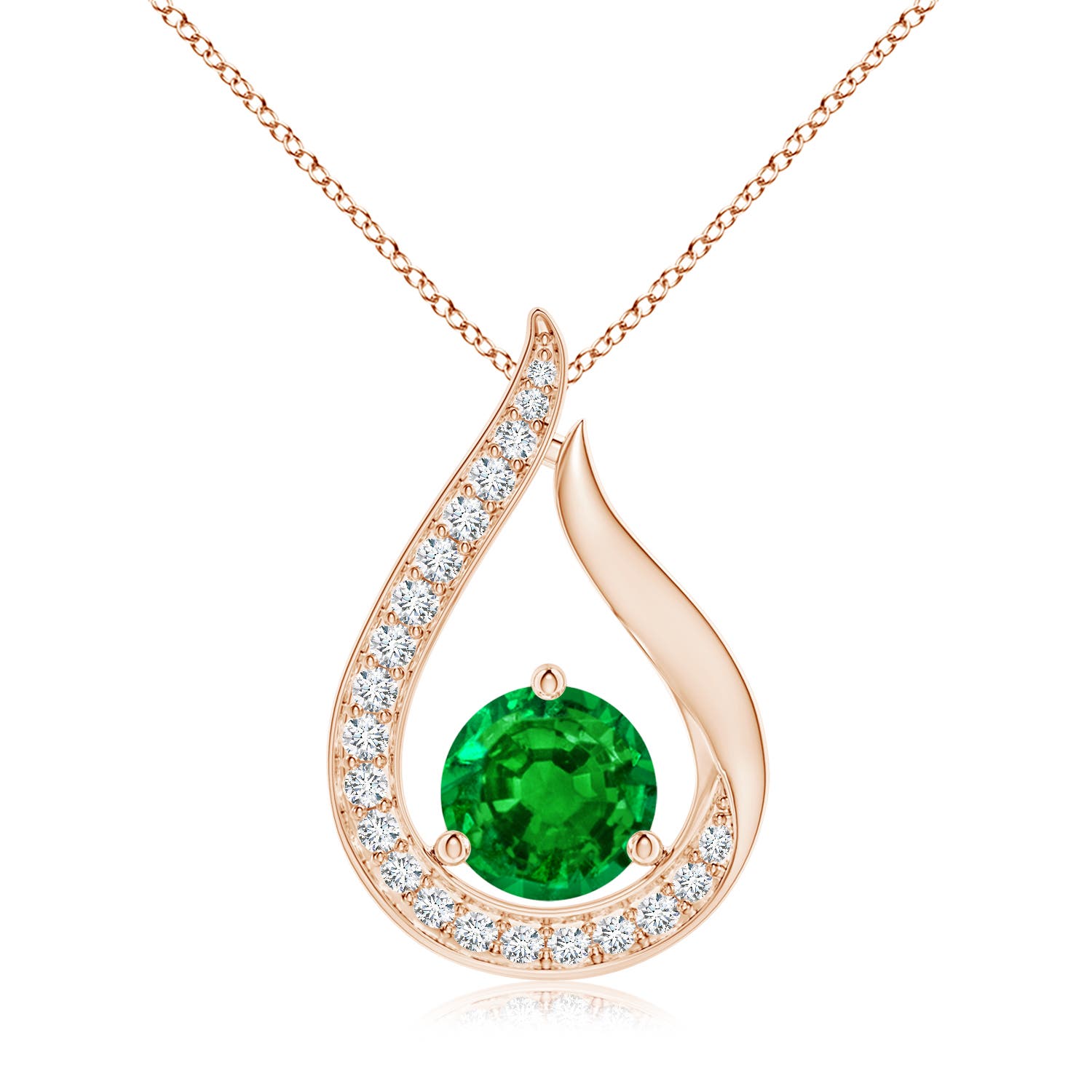 AAAA - Emerald / 1.43 CT / 14 KT Rose Gold