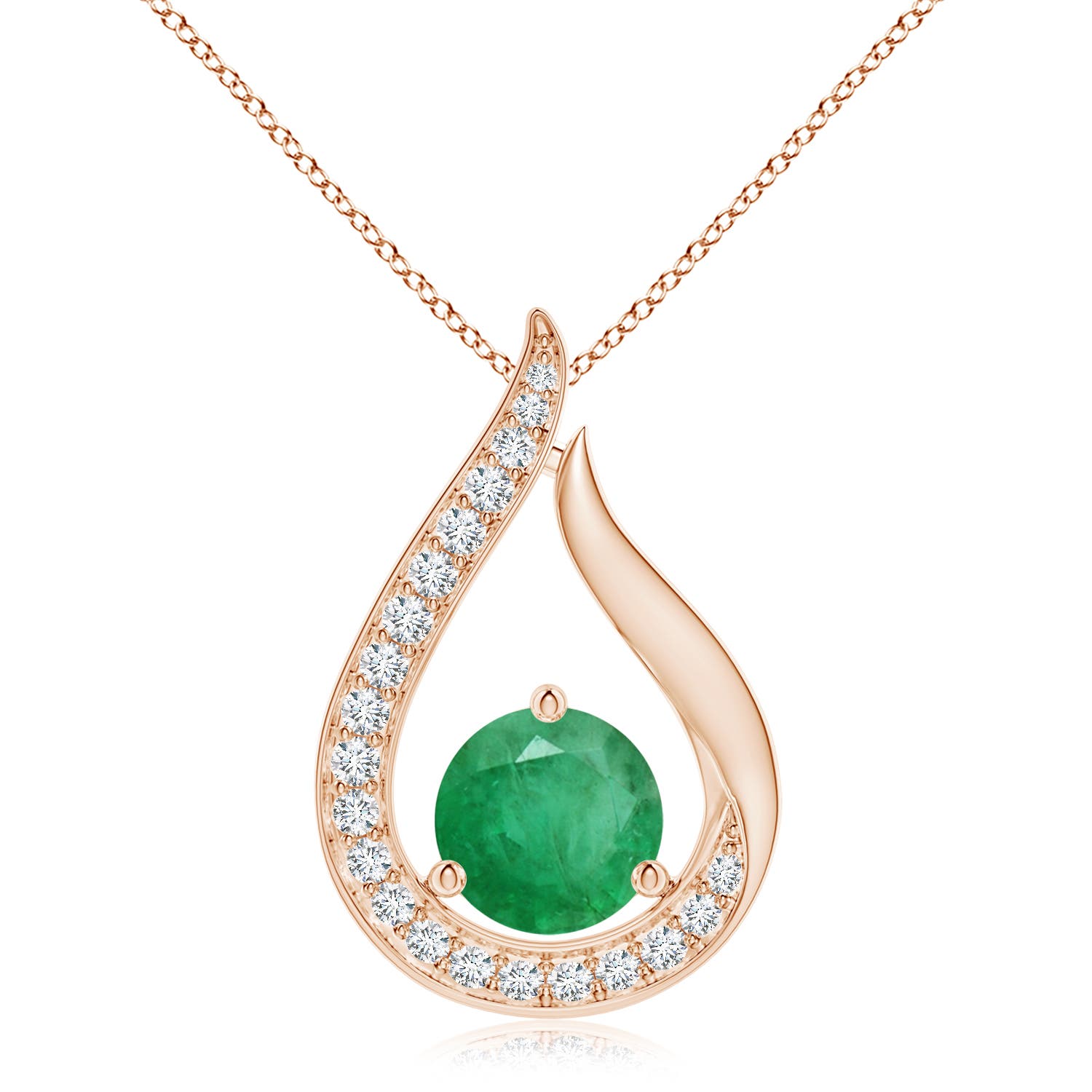 A - Emerald / 2.1 CT / 14 KT Rose Gold