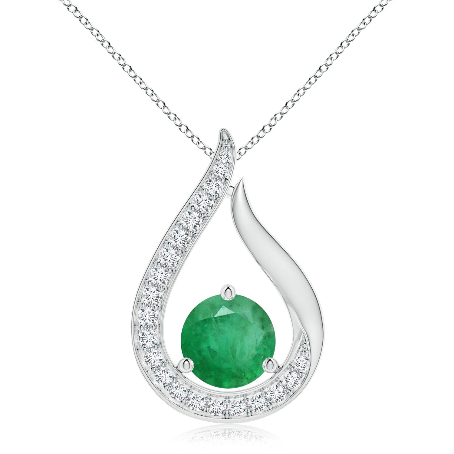 A - Emerald / 2.1 CT / 14 KT White Gold