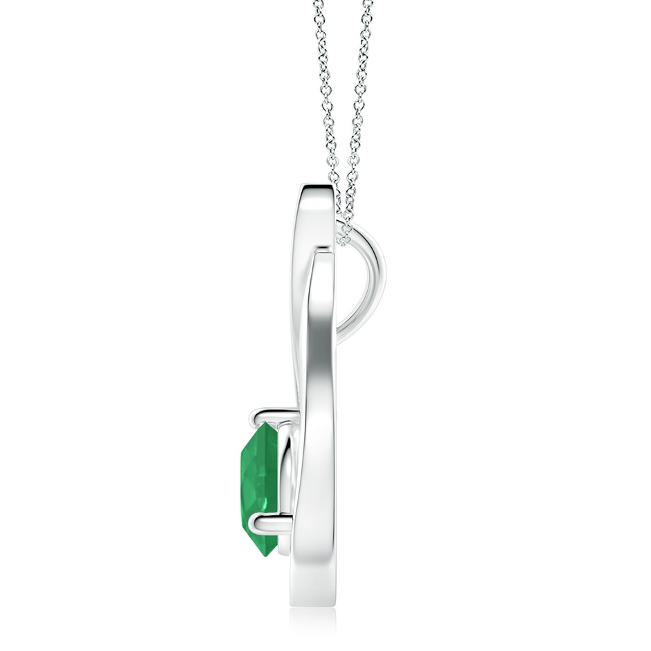 8mm A Floating Emerald Tulip Pendant with Diamonds in White Gold side 199