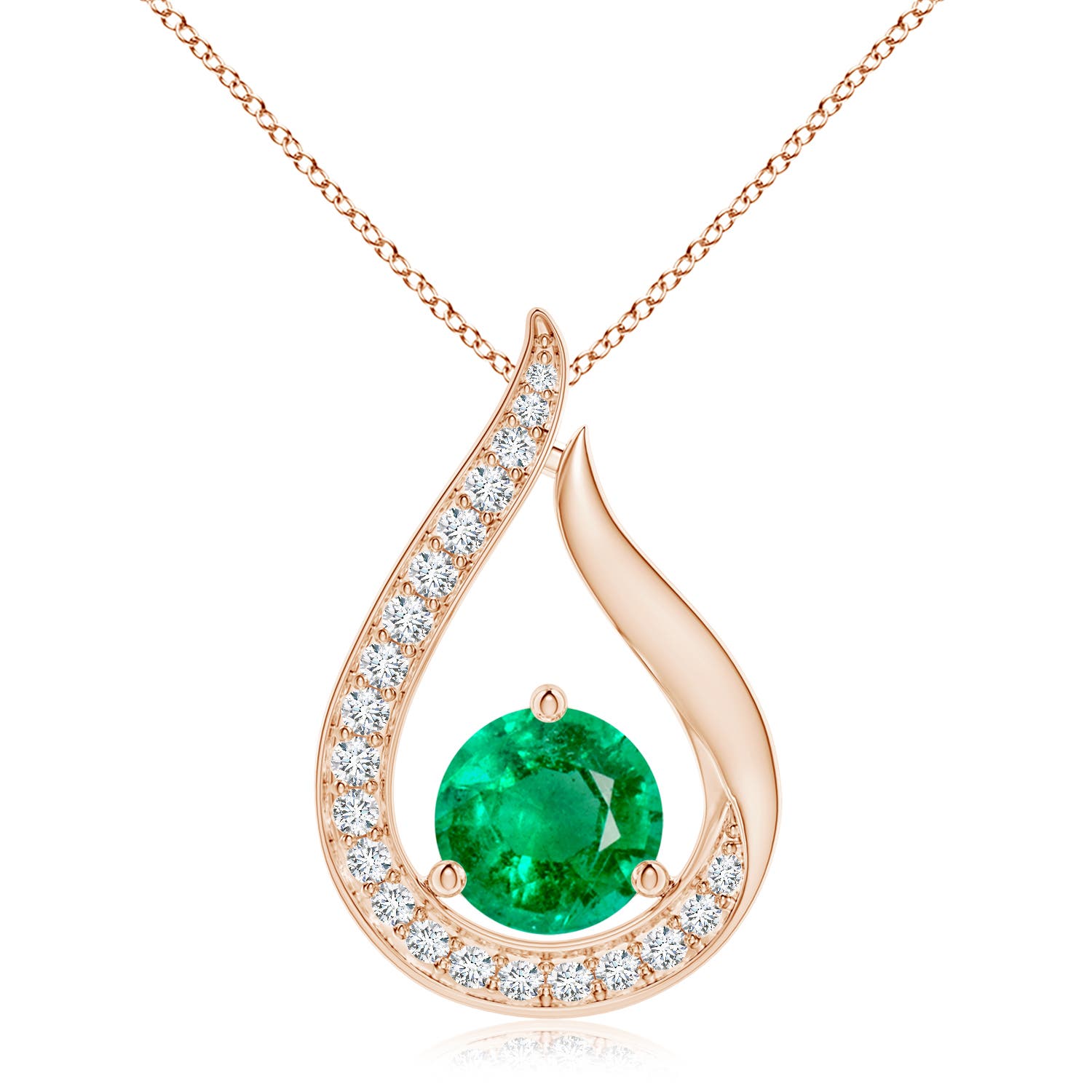 AAA - Emerald / 2.1 CT / 14 KT Rose Gold