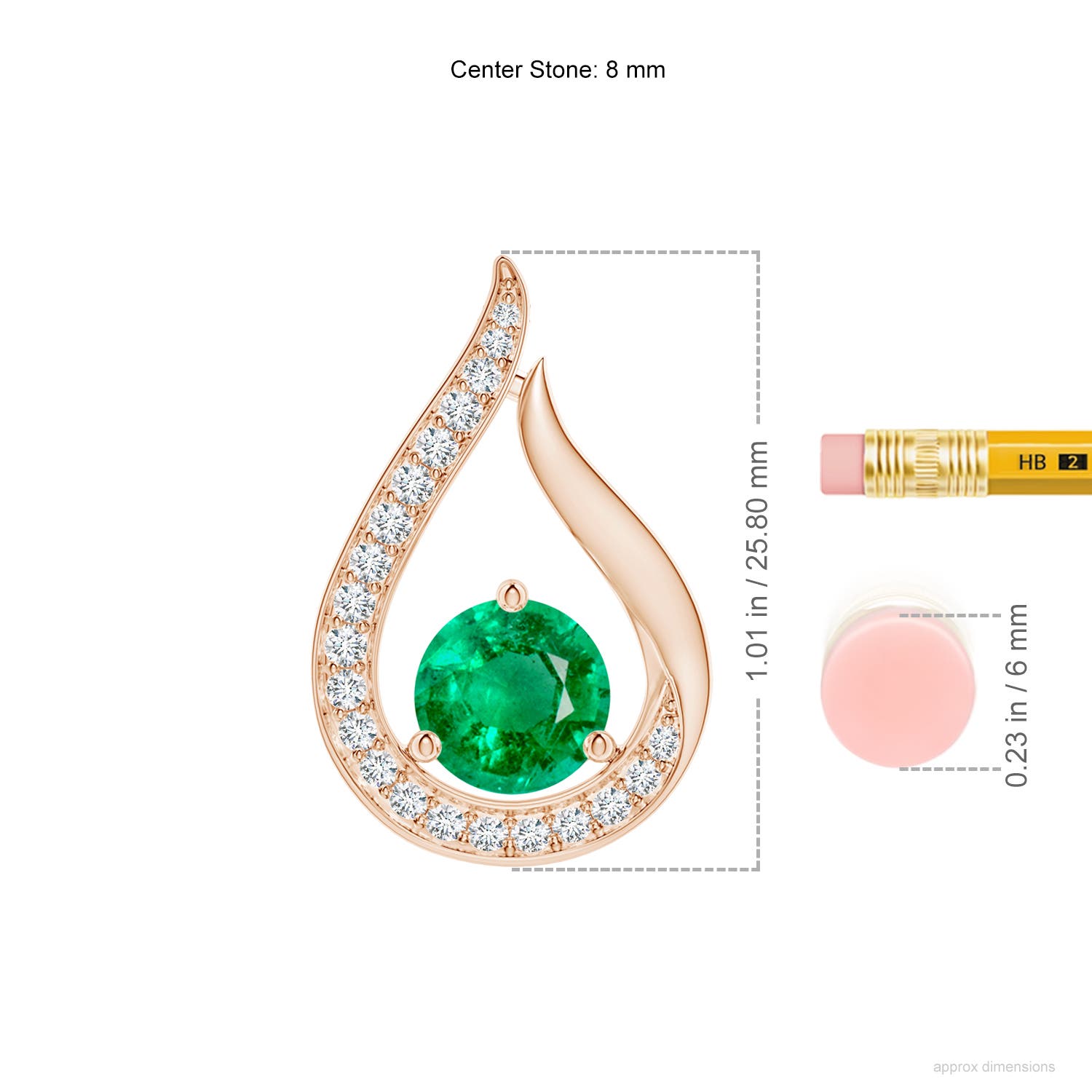 AAA - Emerald / 2.1 CT / 14 KT Rose Gold