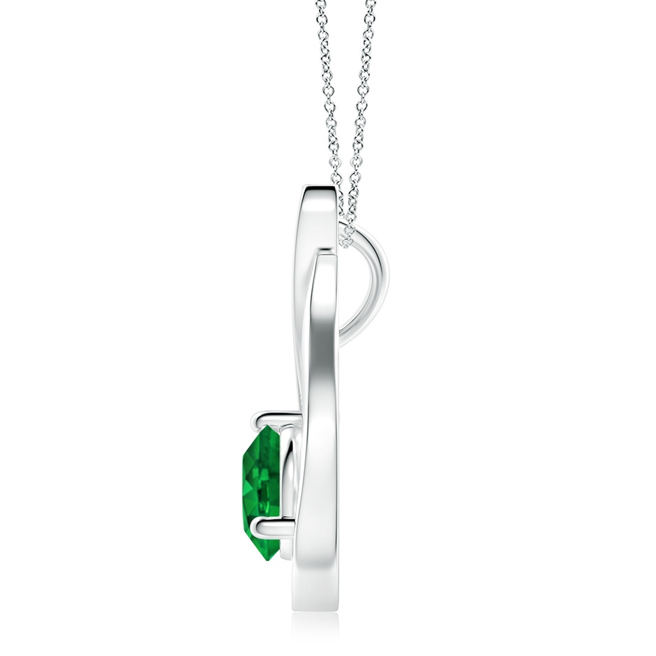 8mm AAAA Floating Emerald Tulip Pendant with Diamonds in P950 Platinum side 199