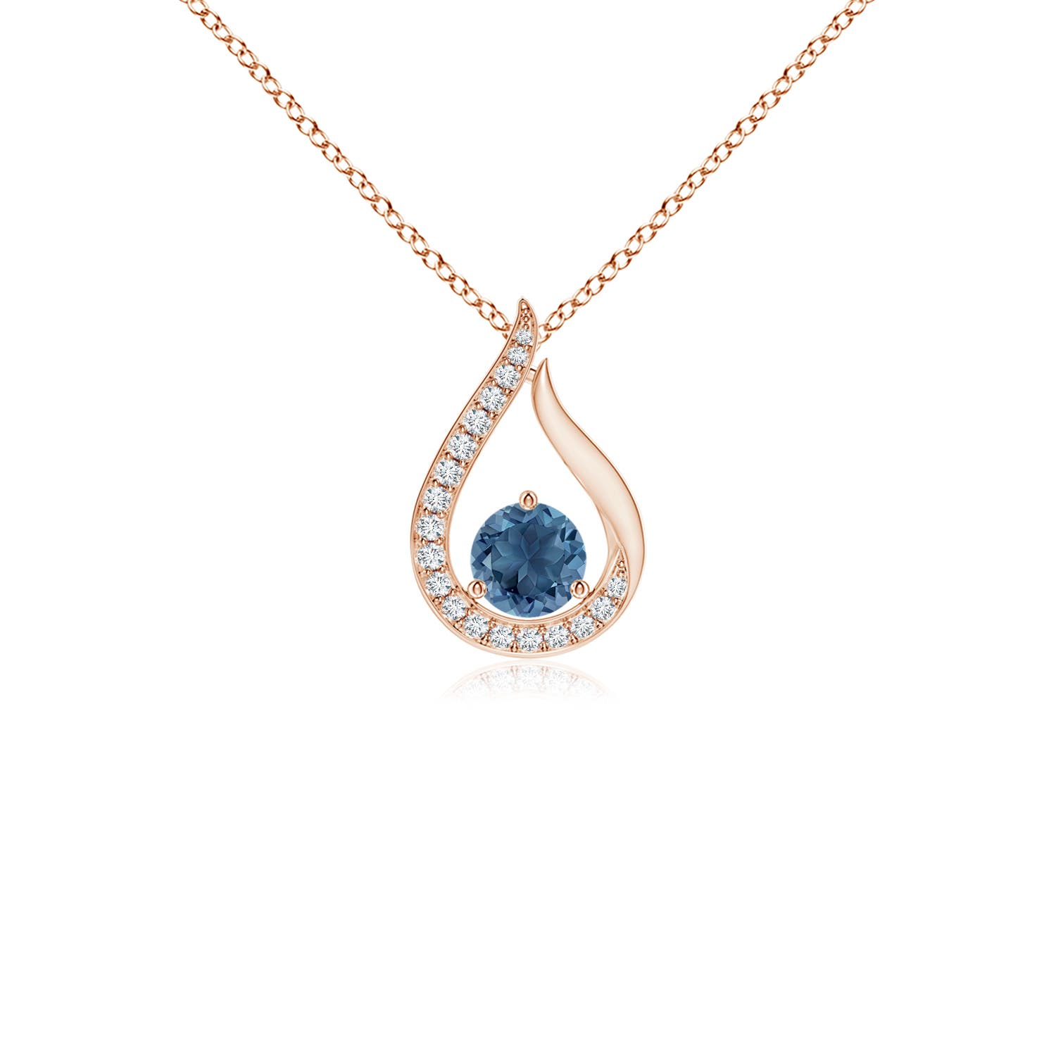 A - London Blue Topaz / 0.39 CT / 14 KT Rose Gold