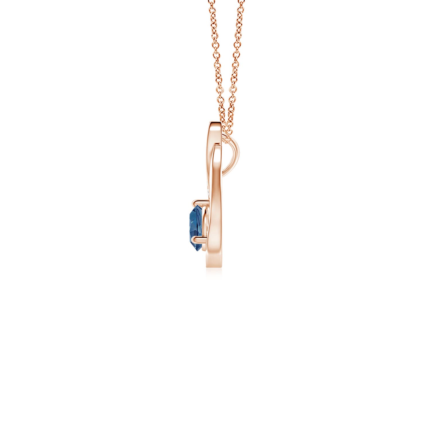 A - London Blue Topaz / 0.39 CT / 14 KT Rose Gold