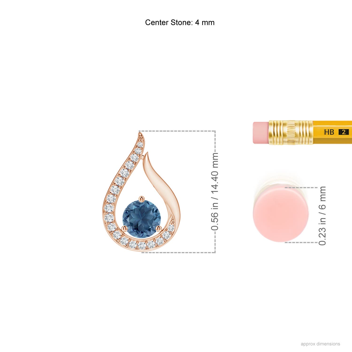 A - London Blue Topaz / 0.39 CT / 14 KT Rose Gold