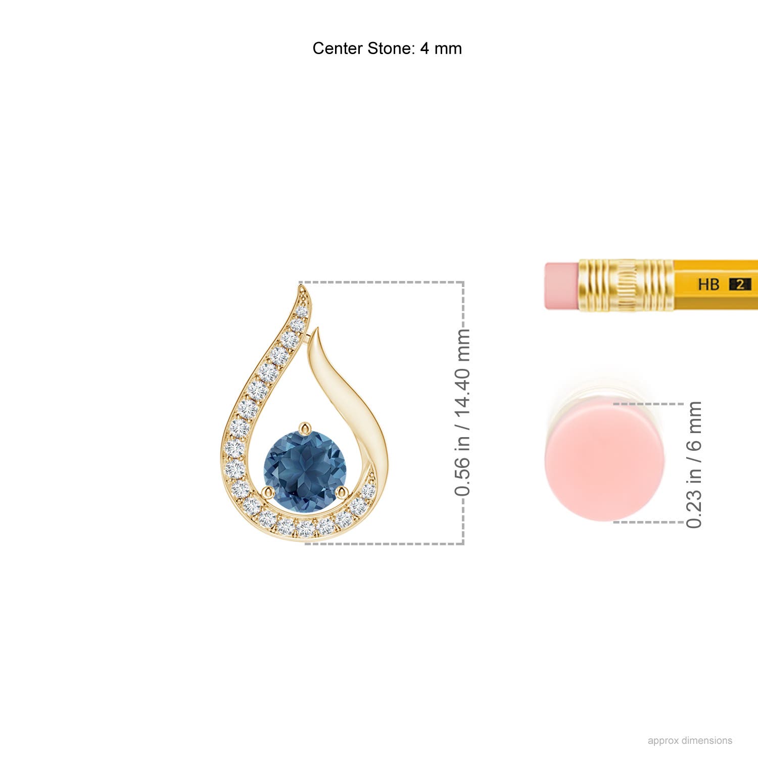 A - London Blue Topaz / 0.39 CT / 14 KT Yellow Gold