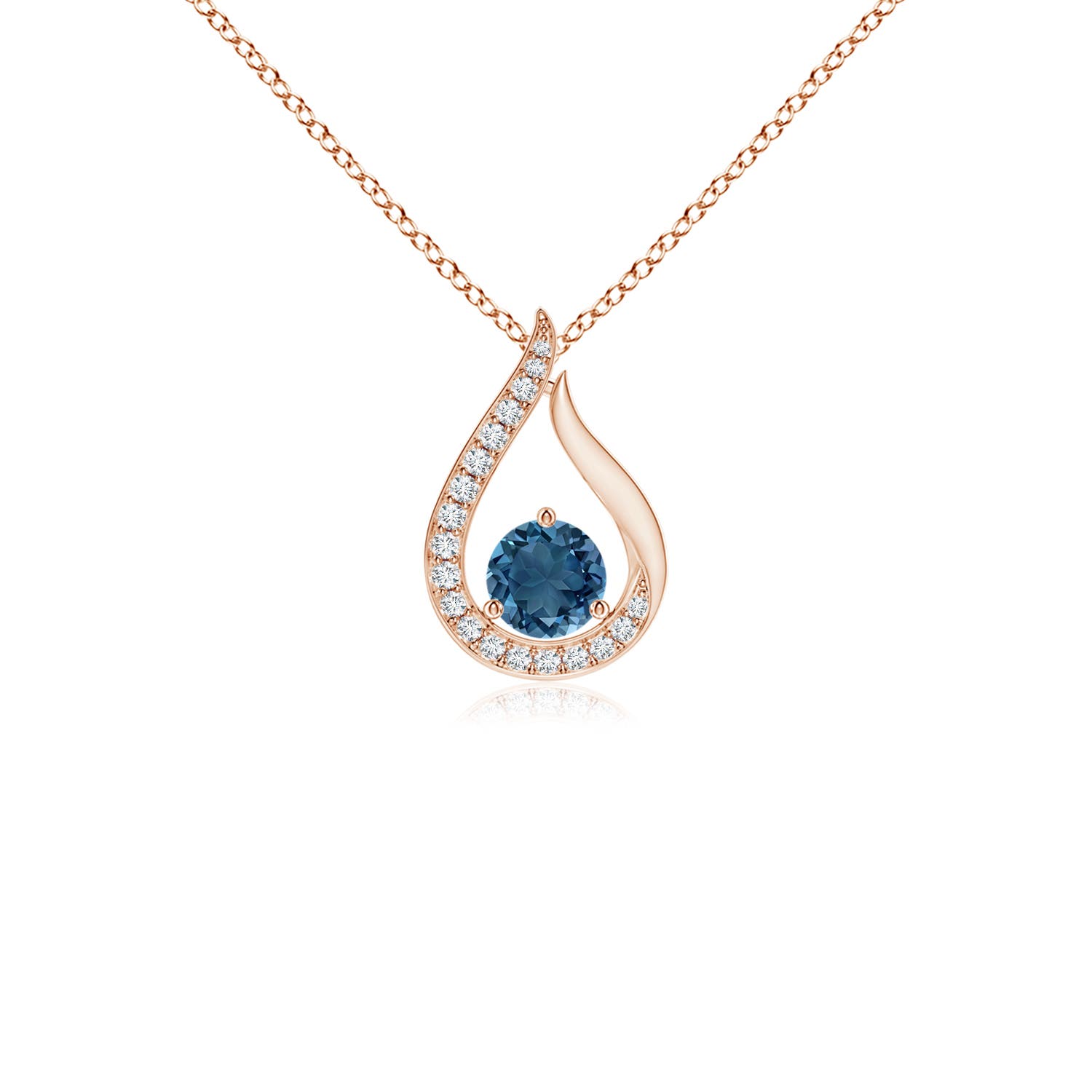 AA - London Blue Topaz / 0.39 CT / 14 KT Rose Gold