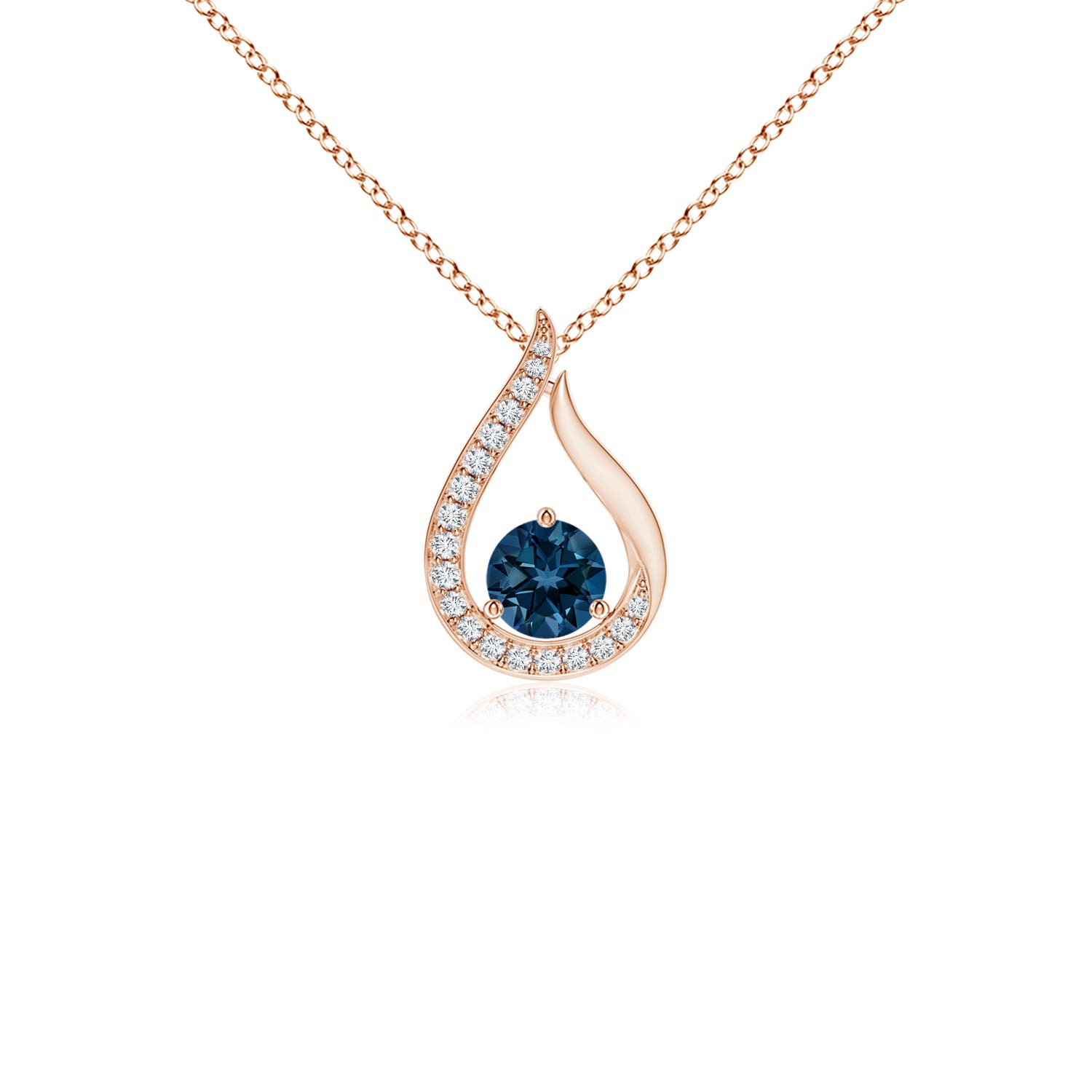 AAAA - London Blue Topaz / 0.39 CT / 14 KT Rose Gold