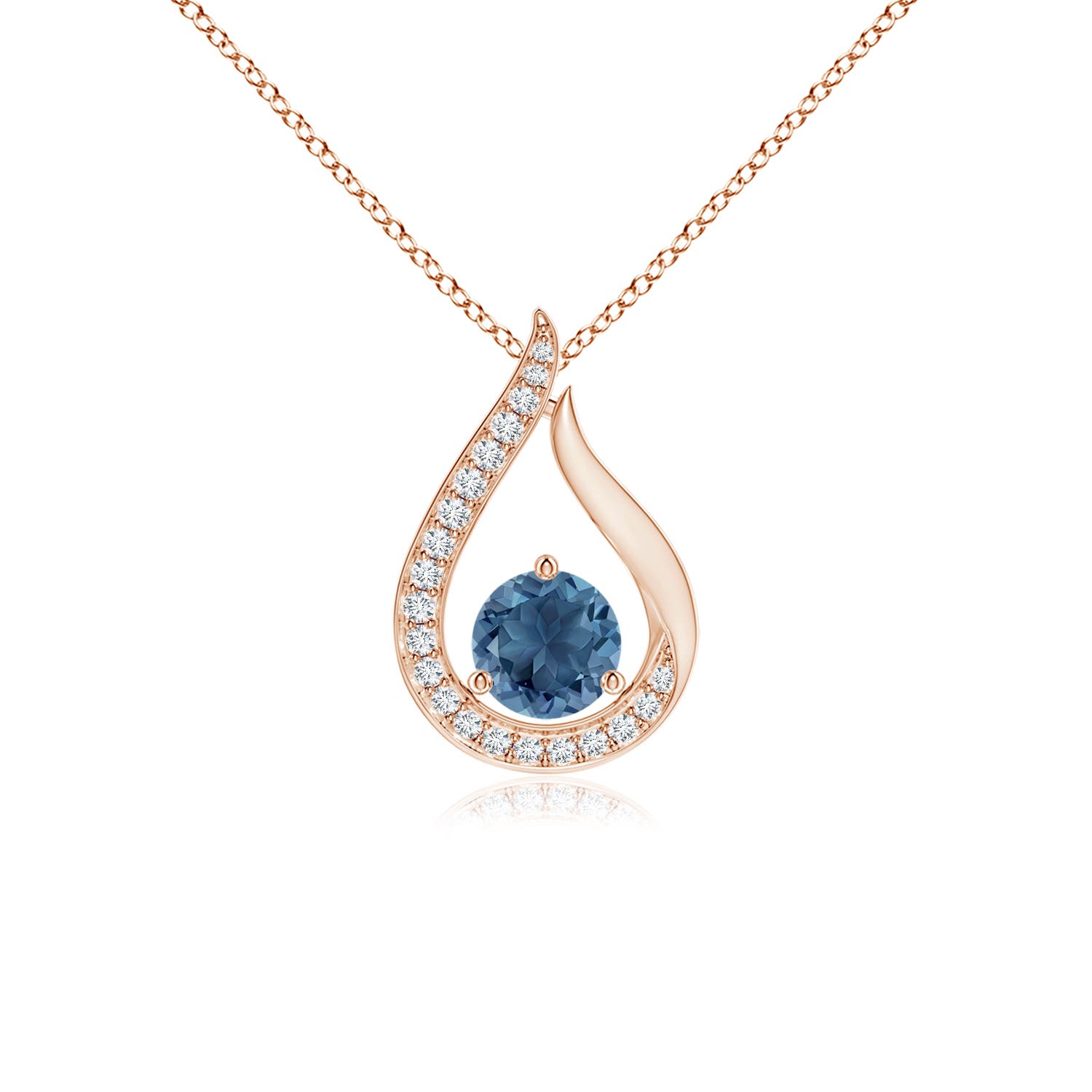 A - London Blue Topaz / 0.72 CT / 14 KT Rose Gold