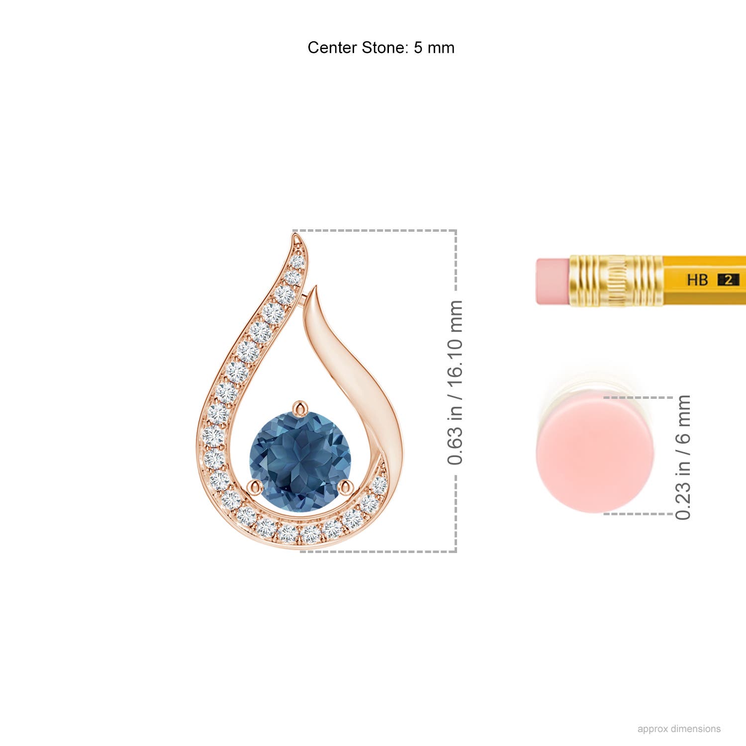 A - London Blue Topaz / 0.72 CT / 14 KT Rose Gold