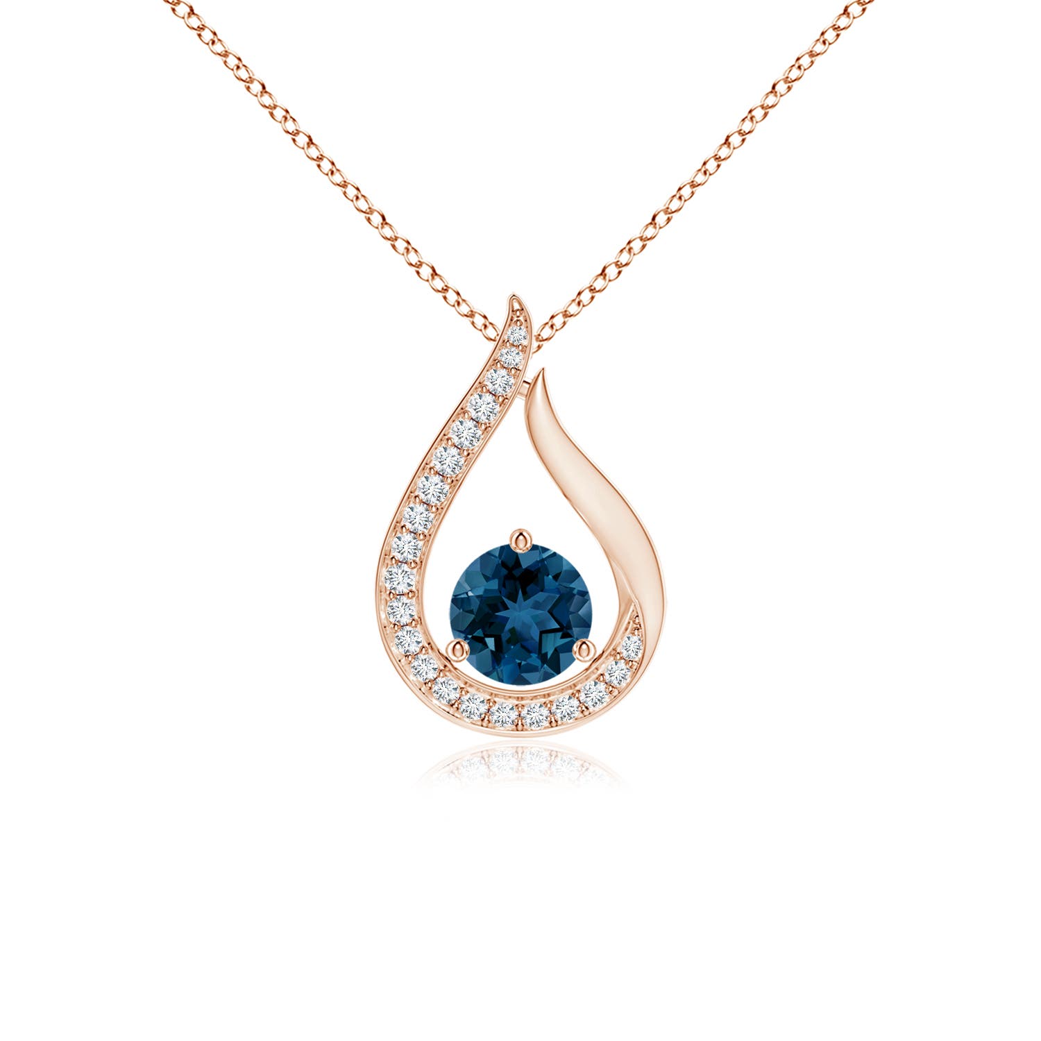 AAA - London Blue Topaz / 0.72 CT / 14 KT Rose Gold