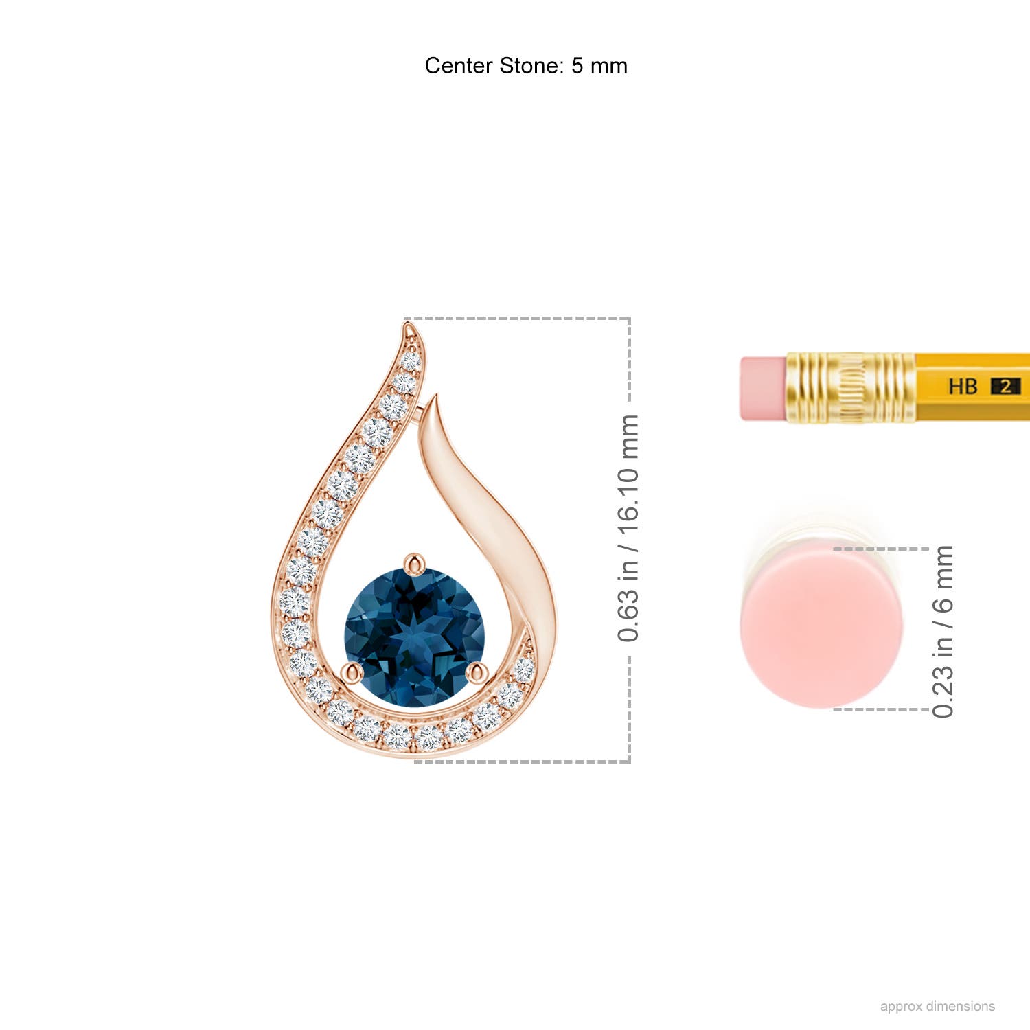 AAA - London Blue Topaz / 0.72 CT / 14 KT Rose Gold