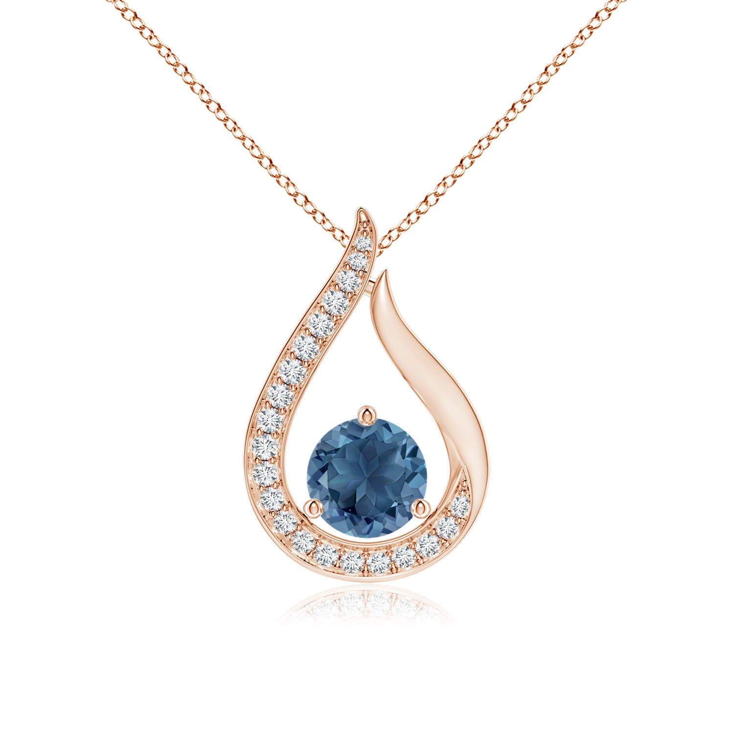 A - London Blue Topaz / 1.11 CT / 14 KT Rose Gold