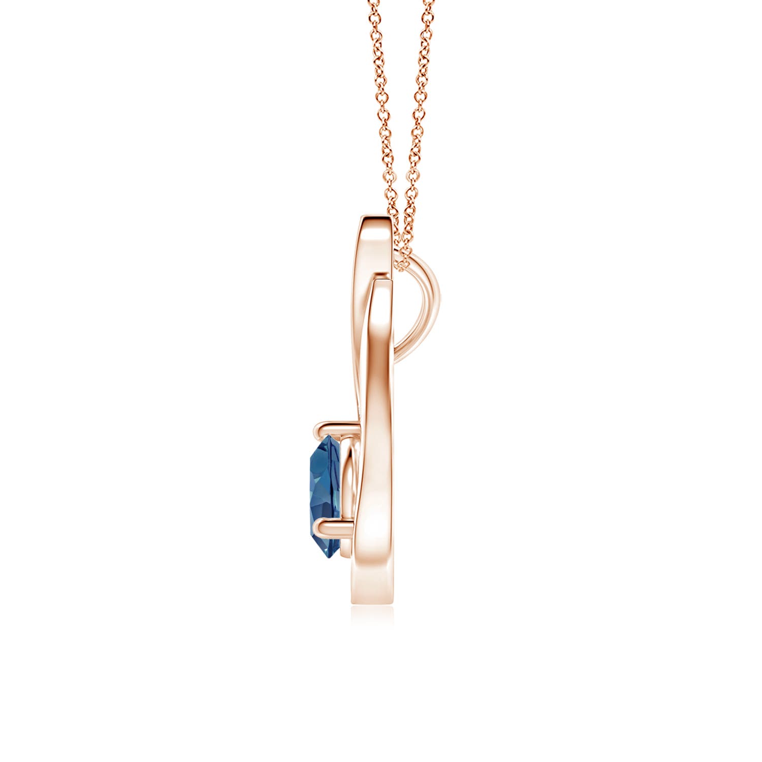 A - London Blue Topaz / 1.11 CT / 14 KT Rose Gold